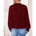 thumbnail image 4 of BTFBM Cardigan Sweaters for Women Fall Long Sleeve Button Down Soft Loose Chunky Knit Outwear Cropped Winter Coats, 4 of 10