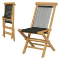 thumbnail image 1 of Gymax 2PCS Folding Chairs w/ Quick-Folding Portable Design Woven Rope Seat Porch Patio, 1 of 6