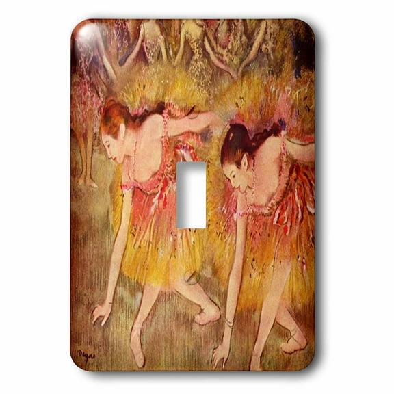 3dRose, Image of Degas Painting Of 2 Ballerinas In Dance , single toggle switch