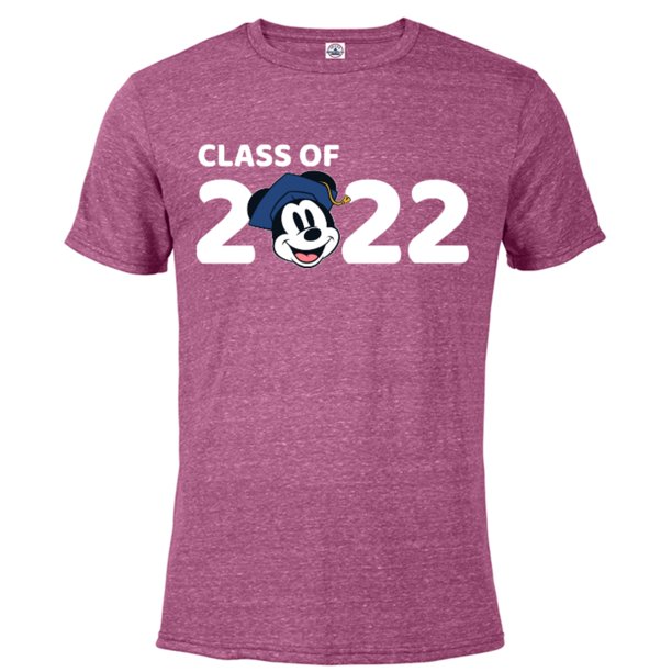Disney Mickey Mouse Class Of 22 Short Sleeve Blended T Shirt For Adults Customized Berry Snow Heather Walmart Com