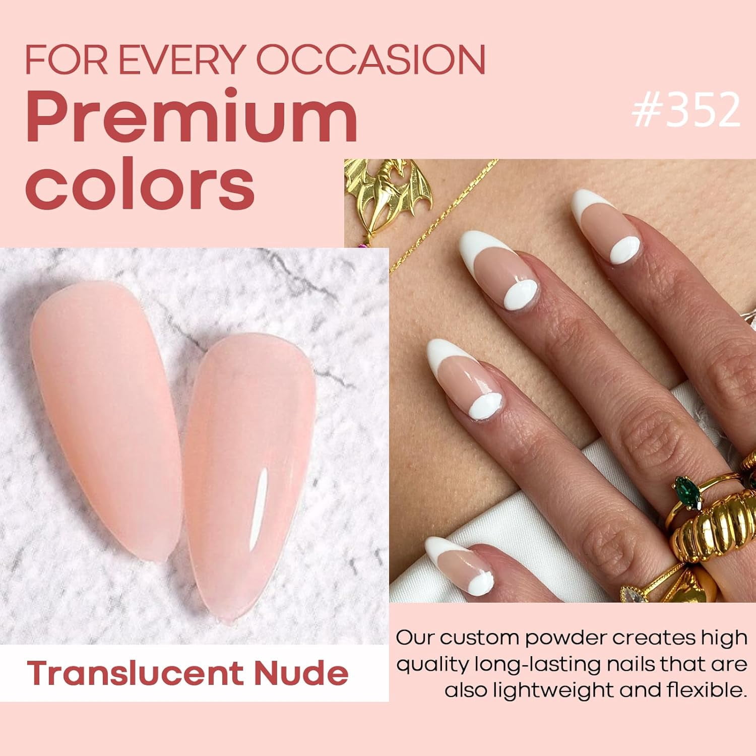 AZUREBEAUTY 8 Color Dip Powder Nail Kit, Jelly Translucent Milky White Sheer Pink Nude Neutral Clear Shades, Dipping Liquid Set with Matte Top Coat & Nail Sticks for French Nail Art Manicure