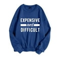 thumbnail image 5 of Sweatshirt for Women Casual Long Sleeve Crewneck Letter Printed Loose Womens Tops,Blue,L, 5 of 7