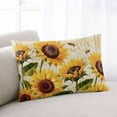 thumbnail image 2 of Botanical Sunflowers Throw Pillow Cover 16 x 24 Inch Decorative Pillow Cover Summer Garden Flowers Bees Rustic Lumbar Pillowcase Seasonal Rectangle Cushion Case for Couch Sofa Bed Living Room, 2 of 7
