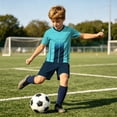 thumbnail image 6 of Nilvkv Boys Sweatsuit, Boys Summer Outfits, Fast Dry Breathable Short Sleeve Jersey and Pocketed Shorts Set Training Blue 8-10 Years, 6 of 8
