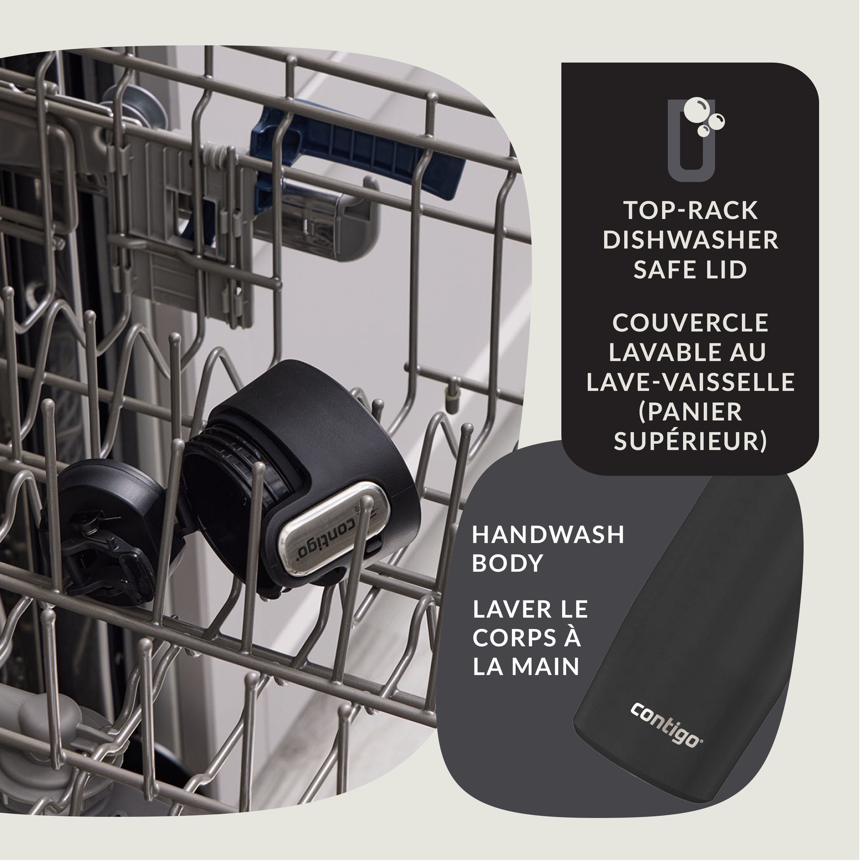 Tasse de voyage en acier inoxydable à isolation sous vide Contigo AUTOSCELLABLE West Loop avec couvercle facile à nettoyer, 591 ml (20 oz)