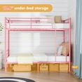 thumbnail image 5 of Zimtown Twin over Twin Steel Bunk Beds Frame Ladder Bedroom Dorm Room,Pink, 5 of 8