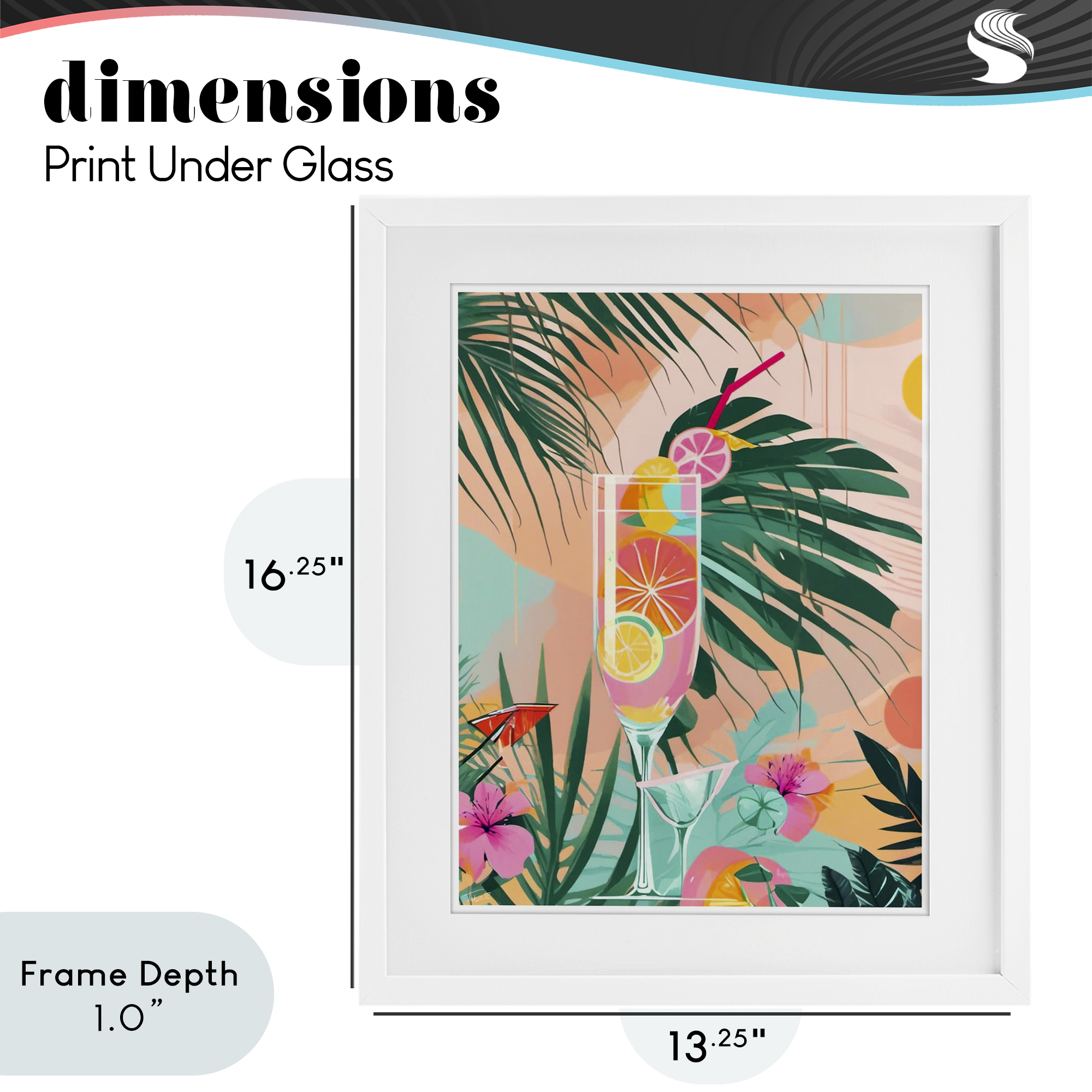Stupell Industries Jungle Lemonade Cocktail White Framed Print Under Glass, design by Tabz Jones