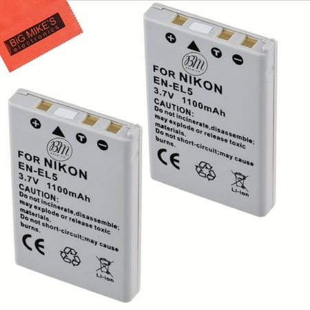 New Digital Camera Battery BM Premium 2-Pack of EN-EL5 Batteries for Nikon Coolpix P80, P90, P100, P500, P510, P520, P530 Digital Camera ()