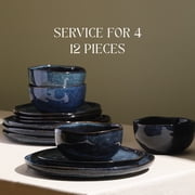 Stone Lain Mirella 12-Piece Dinnerware Set Stoneware, Blue
