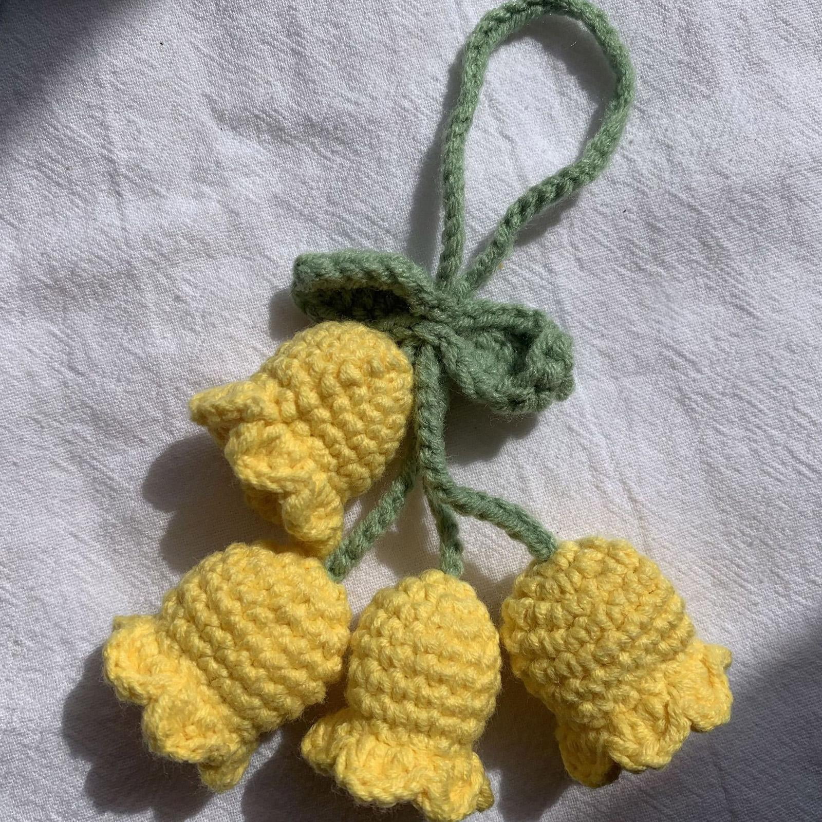 Kaufe Keyring Bells Bag Pendants Bell Orchid Pendant Handmade Crocheted  Pendant Knitted Flower Keychain