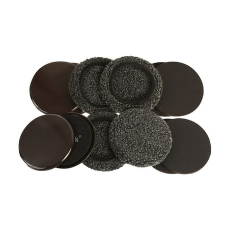 Slim Furniture 5 Inch Round Furniture Movers and Non Slip Pads Combo Pack - Protects All Floor Surfaces ()