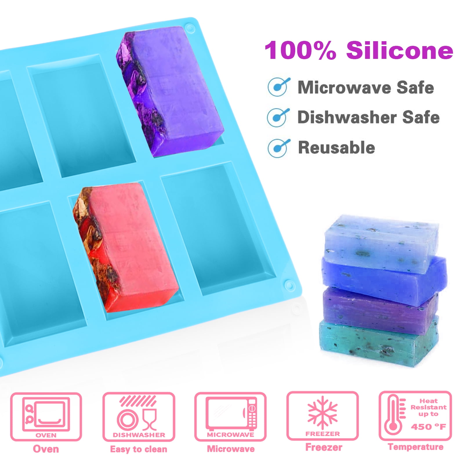 Incraftables Silicone Soap Molds for Soap Making. Assorted Large Soap Molds  (3 Sets). Best Soap Molds Silicone Shapes (Round, Rectangle & Oval) for DIY  Bars, Bath Bombs, Cake, Lotion Bars & Candles