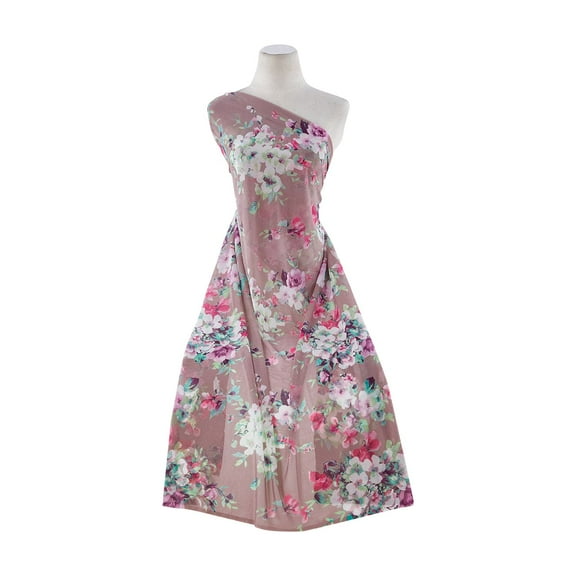 Zelouf Printed Matte Jersey Chiffon  , Sewing, DIY, Crafts Fabric by the Yard, 327Heather/rose, 3 Yard