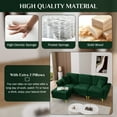 thumbnail image 6 of Rophefx 88.5" Sectional Couches for Living Room,3-Seat L-Shaped Sofa,Upholstered Velvet Fabric with Ottoman,Green, 6 of 9