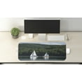 thumbnail image 2 of Sailboat Computer Mouse Pad, Sailboats on a Lake Forest Hill Yachting Countryside Coastline Nature Scenics, Rectangle Non-Slip Rubber Mousepad Large, 31" x 12" Gaming Size, Green White, by Ambesonne, 2 of 2