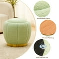 thumbnail image 5 of Velvet storage stool, modern round footstool, upholstered chair, small coffee table, suitable for corridors, living rooms, bedrooms, white green, 5 of 6