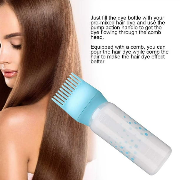 Botella De Tinte Para El Cabello Para Colorear, Botella Aplicadora De Tinte Para Teñir El Cabello Con Peine, 170ml, Azul