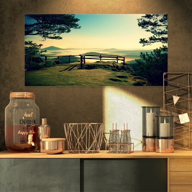 Full Moon Autumn Midnight - Landscape Photo Canvas Art Print