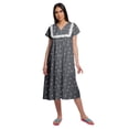 thumbnail image 1 of Moomaya Printed Short Sleeve Nightdress For Ladies Button Placket Nightwear, 1 of 5