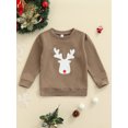 thumbnail image 2 of Kiapeise Toddler Kids Long Sleeve Sweatshirts Christmas Deer Print Jumpers Pullover Tops, 2 of 8