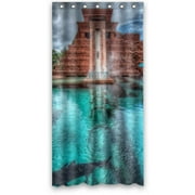 Ganma Scenery Blue Sky Dolphins Sea World Ocean Shower Curtain Polyester Fabric Bathroom Shower Curtain 36x72 inches