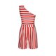 thumbnail image 3 of Gibobby pantalones siameses Verano un hombro mono pantalones cortos para mujer Sexy sin tirantes a rayas sin mangas mono sólido de monos de lunares(Rojo， S), 3 of 4
