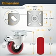 thumbnail image 2 of POWERTEC 2-inch Swivel PU Plate Casters, Red, 4PK, 17212, 2 of 7