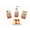 Orange, variant on Empire Home Geometric 4-Piece Bathroom Accessory Ceramic Set - Lotion Dispenser/Tumbler / Toothbrush Holder/Soap Dish