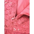 thumbnail image 6 of renvena Kids Girls Sequined Floral Lace Mesh with Rhinestone Belt Wedding Pageant Prom Dress 2-16 Coral 16, 6 of 7