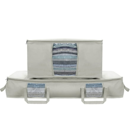Closet Panels Sorbus Storage Bag Organizer Set, Clear Window Panels, Carry Handles, Foldable, Great for Clothes, Bedding, Closets, Bedrooms, and more (Storage Bag Set) ()