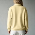 thumbnail image 4 of Quarter Zip Tops for women Ribbed Sleeve Cuffs Women Workout Pullover Hoodies Collared Waffle Knit Oversized Sweatshirt, 4 of 5