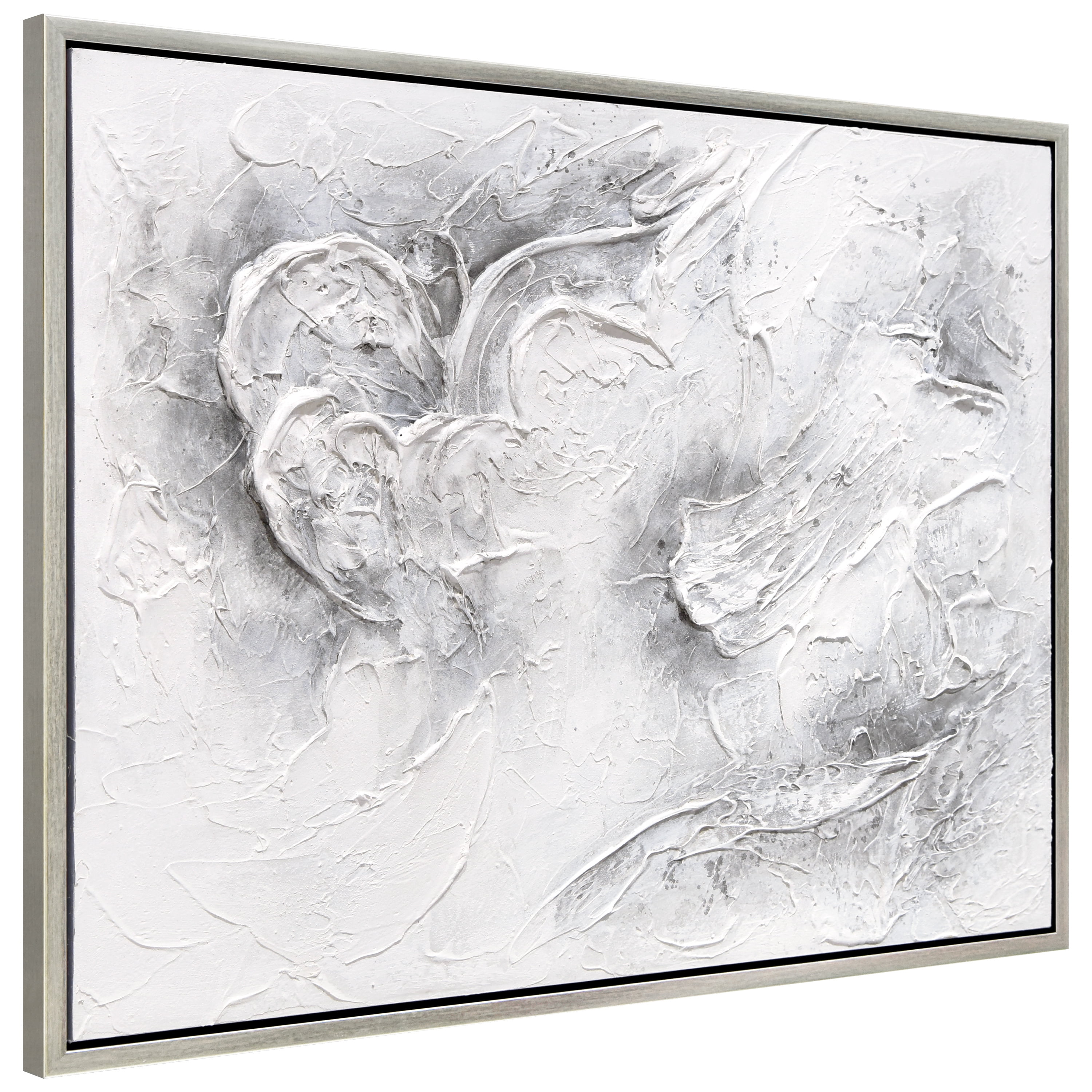 Abstract Whispers Heavily Textured Hand Painted Framed Canvas Wall Art