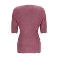 thumbnail image 4 of UAMVSH Plus Size Sweaters for Women Lightweight 3/4 Sleeve V-Neck Dressy Pullover Tops Oversized Casual Cable Knitted Sweaters(4X-Large,Hot Pink), 4 of 6