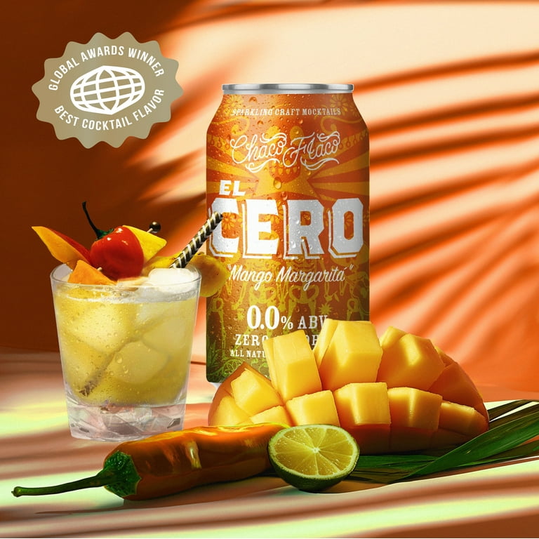Chaco Flaco El Cero Mango Margarita Non Alcoholic Cocktail, Low
