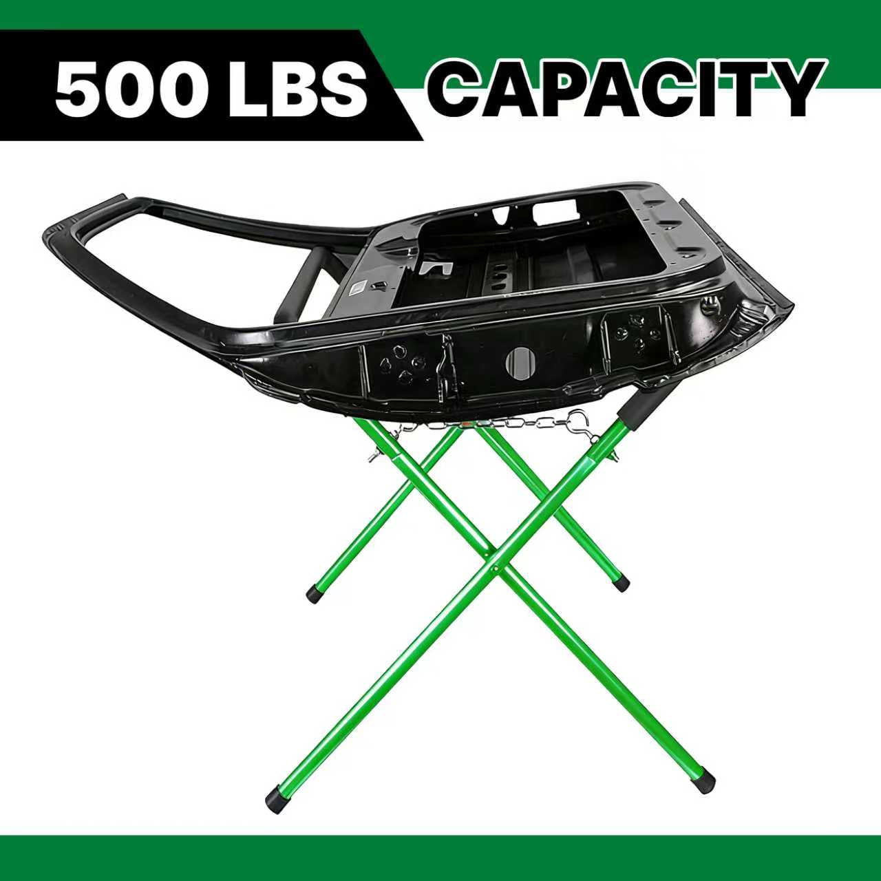 LAUCO Portable Workbench Folding Stand, 500 Pound Capacity Foldable Portable Work Stand , Heavy-Duty Bumper Stand for Garage and Shop (2 Green)