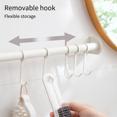 thumbnail image 5 of Hook Hanging Rod Rack Free Punching Multi-Functional Spatula Storage Wall-Mounted Rack Bathroom Storage, S-White, 5 of 5