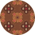thumbnail image 1 of Ahgly Company Machine Washable Indoor Round Transitional Orange Area Rugs, 5' Round, 1 of 7