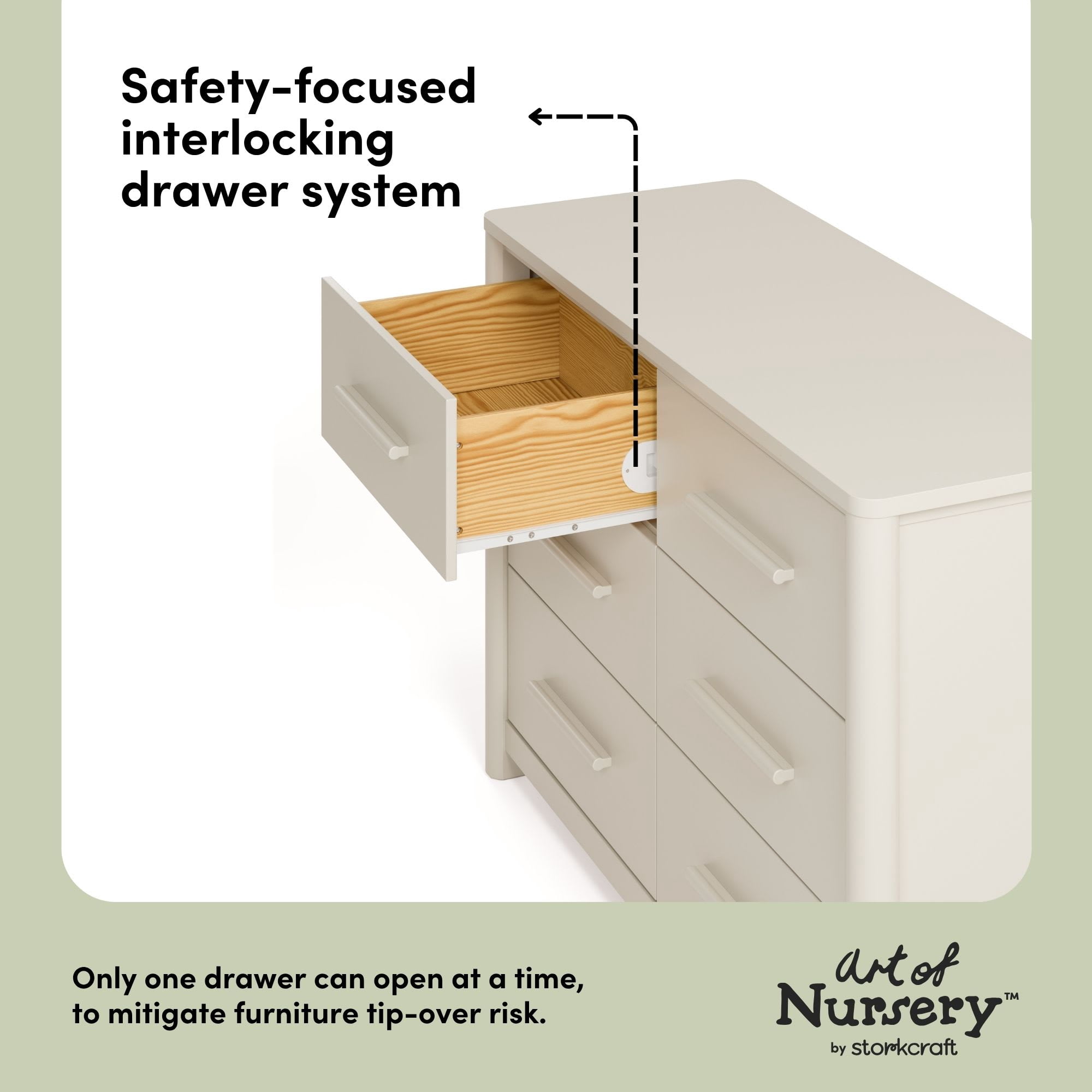 Art of Nursery by Storkcraft Malta 6 Drawer Dresser - Frosted Oat