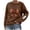 ZA-Brown-frostluinai camisetas, variant on Frostluinai Football Shirts for Women Crew Neck Game Day Sweatshirts Long Sleeve Casual Loose Graphic Pullover Tops Team Fans Gameday
