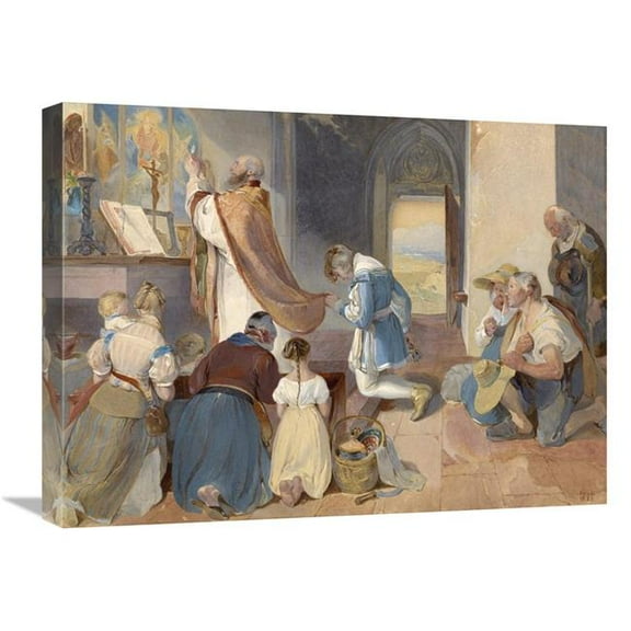 18 x 24 in. Fridolin Assists with the Holy Mass Art Print - Peter Fendi