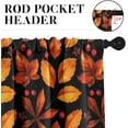 thumbnail image 4 of Autumn Yellow Leaves Fall Kitchen Curtains with Valance and Tier Sets 36 Inch, 3 Pieces Tree Leaf Floral Rod Pocket Drapes Window Treatment Curtains for Kitchen Over Sink Dining Room Decor, 4 of 6