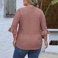 thumbnail image 3 of Aofany Plus Size Womens Tops V Neck 3/4 Sleeve Tunic Tops Casual Loose Fit T Shirts Blouse, 3 of 6