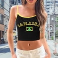 thumbnail image 2 of CUZIBR Women's Tank Top Jamaica Flag Print Spaghetti Strap Crop Slim Fit Color Block Sleeveless Cami Shirt Basic Camisole For Casual Summer Beach Daily Wear,S, 2 of 7