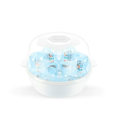Baby Bottle Microwave Steam Sterilizer Set Safe BPA-free Fit 6 Milk Bottles 4 Minutes Quick Sterilization for Infants