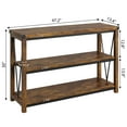 thumbnail image 4 of Table d'Entrée 47 Pouces, Table Console Étroite à 3 Niveaux avec Rangement, Table Console en Bois pour Salon, Table Industrielle derrière Canapé, Table de Couloir pour Hall d'Entrée, Mobilier d'Entrée-marron Rustique, 4 of 9