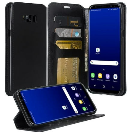 Galaxy S8 Plus Case, SOGA [Pocketbook Series] Leather Folio Flip Wallet Case for Samsung Galaxy S8 Plus - Luxury (Best Deal On Galaxy S8)