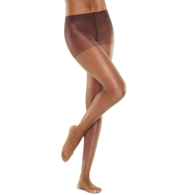 Hanes Womens Perfect Nudes Run Resistant Tummy Control Girl Short Hosiery, M