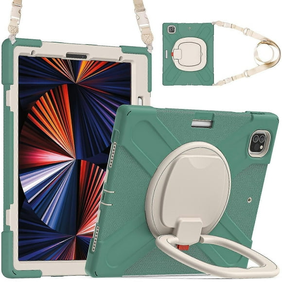 Adjustable Ring Stand Case For Ipad 9.7 Inch 2018 With Shoulder Strap Big Adjustable Ring Stand, Shock Protection Cover
