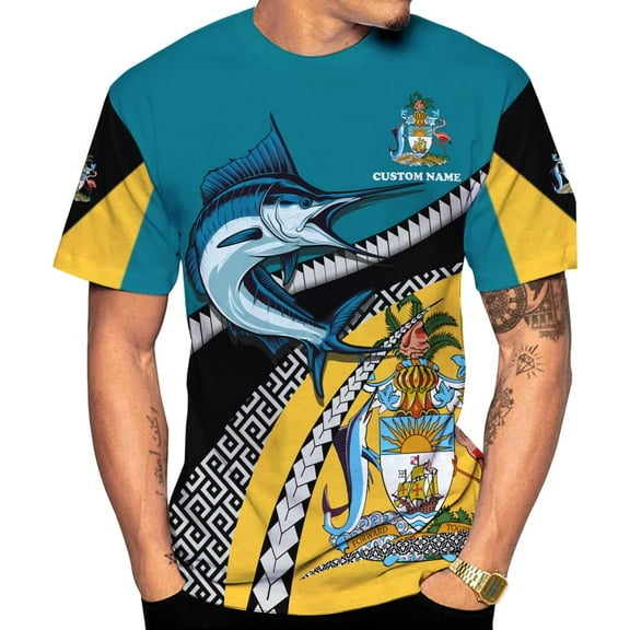 Personalized Bahamas Shirt 3D Custom Bahamas Flag Shirt for Men and Women Bahamas Pride Shirt (T-shirt, S)