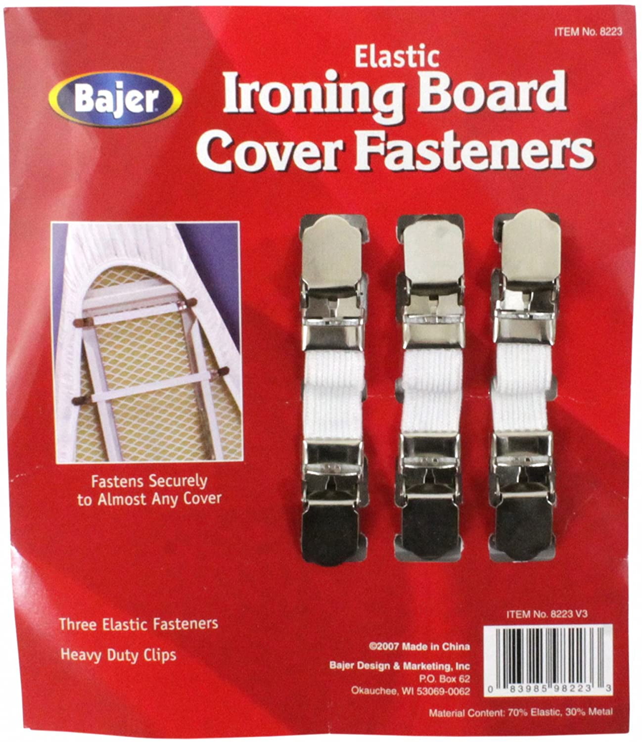 IRONING BOARD COVER CLIPS PACK OF 4 FASTENERS LAUNDRY ELASTICATED STRAPS 